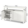 FONTOI Sideboard Buffet Cabinet with Open Shelf&2 Doors, Storage Organizer with Louver Design for Living Room, Kitchen, Cream White, - 3 of 4