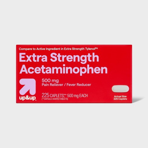 Acetaminophen Extra Strength Pain Reliever & Fever Reducer Caplets - up&up™ - image 1 of 4