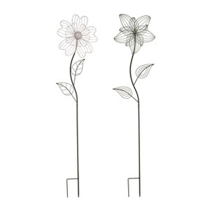 Transpac Metal Wire Flower Y/S Set of 2 KD Spring Home Decorations - 1 of 1