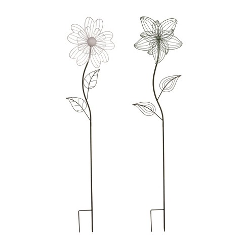 Transpac Metal Wire Flower Y/S Set of 2 KD Spring Home Decorations - image 1 of 1