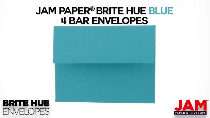 JAM Paper 50pk Brite Hue 4 bar A1 Envelopes 3.625" x 5.125", 2 of 5, play video