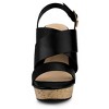 Allegra K Women's Slingback Buckle Ankle Strap Wood Platform Wedge Sandals - 3 of 4