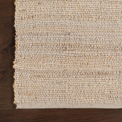 Elfriede Natural Handwoven Jute & Cotton Runner Rug, 2' 6" x 12'