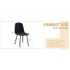 MAYEERTY Set of 4 Luxury Simple Dining Chairs - Black Linen-Cotton, Black Metal Legs, Fits Diverse Decor - 4 of 4