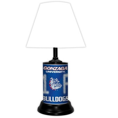 NCAA 18-inch Desk/Table Lamp with Shade, #1 Fan with Team Logo, Gonzaga Bulldogs