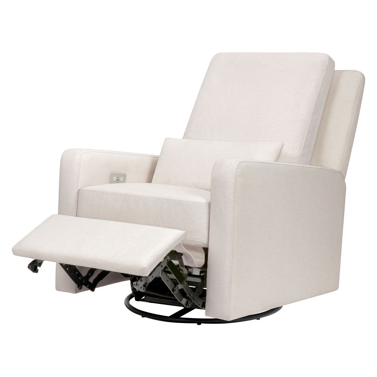Babyletto Sigi Electronic Recliner and Swivel Glider with USB port - Performance Cream Eco-Weave - thumbnail 8