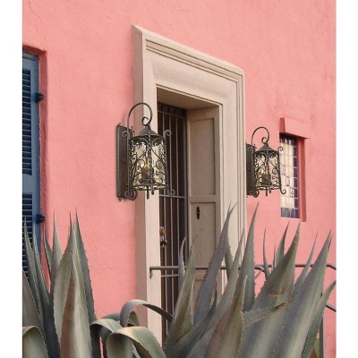 Casa Seville Dark Walnut Iron Scroll 23 3/4" Outdoor Wall Light