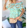 Women's Printed Off Shoulder Smocked Top - DAVI & DANI - 2 of 4