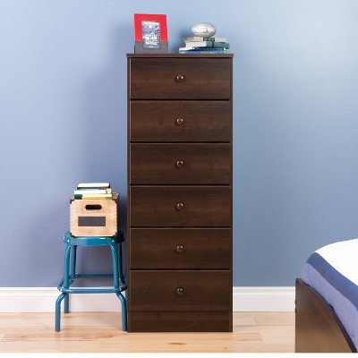 6 Drawers Astrid Vertical Dresser Espresso - Prepac