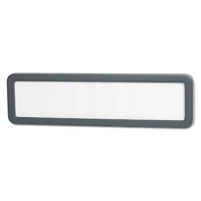 UNIVERSAL Recycled Cubicle Nameplate with Rounded Corners 9 x 2 1/2 Charcoal 08223