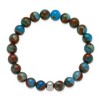 Chisel Stainless Steel Polished 8.5mm Blue and Gold Stone Beaded 6.5" Stretch Bracelet - 3 of 4