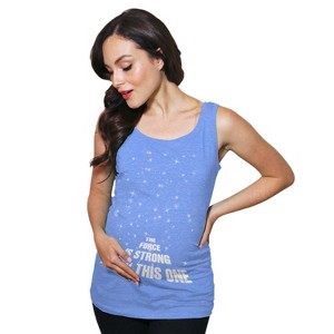 Maternity Tank Top The Force Is Strong With This One Funny SciFi Pregnancy Tank - Crazy Dog - 1 of 4