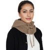 Anna-Kaci Solid Hooded Scarf Hat Winter Balaclava Knit Skull Cap Beanie Hat Neck Gaiters for Women - 2 of 4