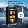 15-inch fridge,100 Cans,304 Stainless Steel Door,LED light,Adjustable shelves,Quiet Compressor,Smart digital control cooler,Automatic defrosting - 2 of 4