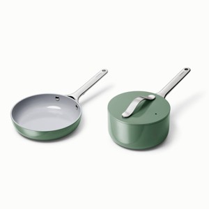 Caraway Home 4pc Mini Fry Pan and Sauce Pan Set Sage - 1 of 4