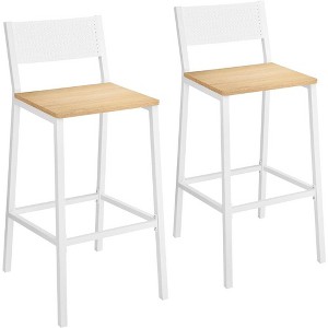 VASAGLE Bar Stools, Set of 2 Bar Chairs, Tall Bar Stools with Backrest, Industrial in Party Room - 1 of 4