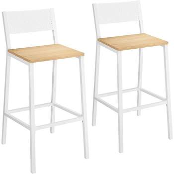 VASAGLE Bar Stools, Set of 2 Bar Chairs, Tall Bar Stools with Backrest, Industrial in Party Room