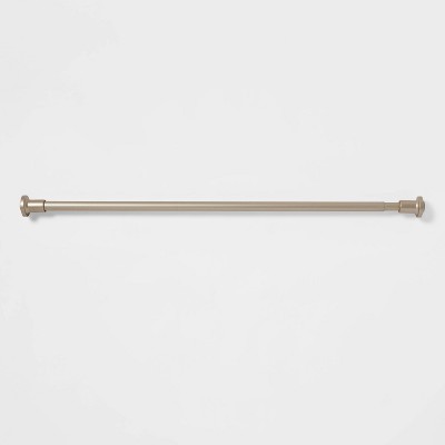 Photo 1 of  Tension or Permanent Mount; Cast Style Finial Shower Curtain Rod, Nickel 