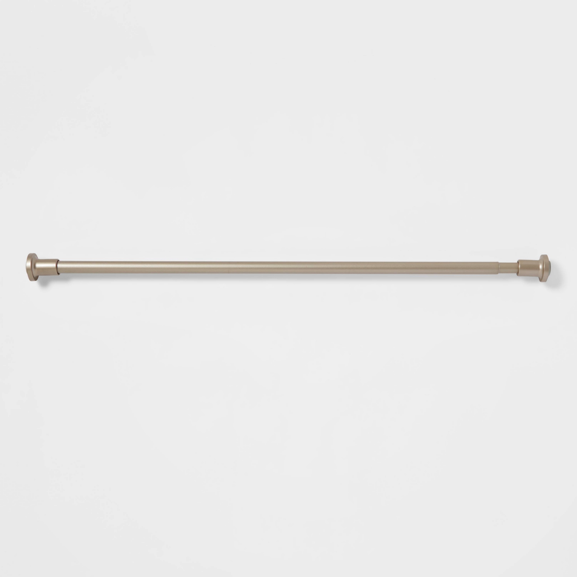 72" Tension or Permanent Mount Cast Style Finial Shower Curtain Rod Nickel - Threshold™