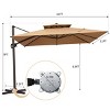 Pellebant 11 x 11 FT Outdoor Patio Cantilever Umbrella with Crank and 360 Degrees Rotation - 2 of 4