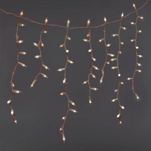 300ct High Density Christmas Icicle Lights Clear with White Wire - Wondershop™: Indoor/Outdoor, Incandescent - 1 of 4