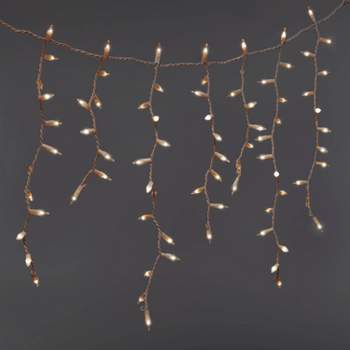 300ct High Density Christmas Icicle Lights Clear with White Wire - Wondershop™