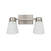 Yosemite Home Decor Jordan 2-Light Vanity Light in Satin Nickel with Frosted White Glass Shades - 2 of 4