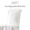Matelassé Damask Dining Room Chair Cover White - Sure Fit: Polyester/Cotton, Machine Washable, Loose Fit - 2 of 4
