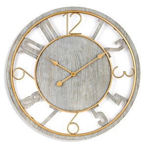 Sorbus 24" Modern Wooden Wall Clock - Sleek Design, Analog Display - Complements Various Styles - 1 of 4