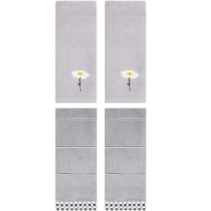 REGALWOVEN 4 Pcs Bathroom Soft Absorbent Hand Towels for Home Decor - 1 of 4