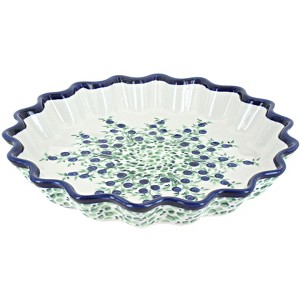 Blue Rose Polish Pottery 1331 Zaklady Scallop Quiche Dish - 1 of 1