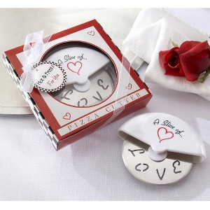 12ct Kate Aspen Slice of Love Pizza Cutter: Wedding Party Favors, Target.com Use Only, White, All Ages - 1 of 4
