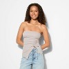 Women's Asymmetrical Slim Fit Tube Top - Wild Fable™ - 2 of 4