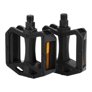 Unique Bargains Bicycle Pedals 9/16" Spindle Plastic for Road Mountain BMX MTB Bike Black - 1 of 4