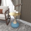LeisureMod Savoy Series Wide Round Side Table with Gold Stainless Steel Top and Pedestal Base, Modern End Table for Living Rooms - 2 of 4