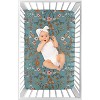 Sweet Jojo Designs Girl Baby Fitted Mini Crib Sheet Boho Floral Wildflower Blue Orange and Pink - 3 of 4