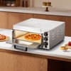 VEVOR Commercial Pizza Oven Countertop, 16" Single Deck Layer, Stainless Steel Electric Pizza Oven with Stone and Handle, Multipurpose Pizza Maker - 2 of 4