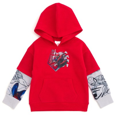 Marvel Spider-man Fleece Hangdown Hoodie Toddler To Big Kid : Target