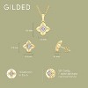 GILDED 1/10 Cttw Lab Grown Diamdond 12 facet earring and necklace 18 inch chain - 4 of 4