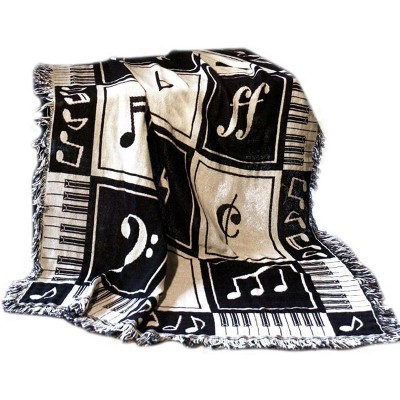 Manual Woodworkers and Weavers KEYNOTE – 46"W x 60"L, Reversible Soft Cozy Decorative  2-Layer Throw Blanket