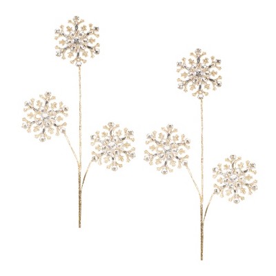Jeweled Snowflake Spray (Set of 2)
