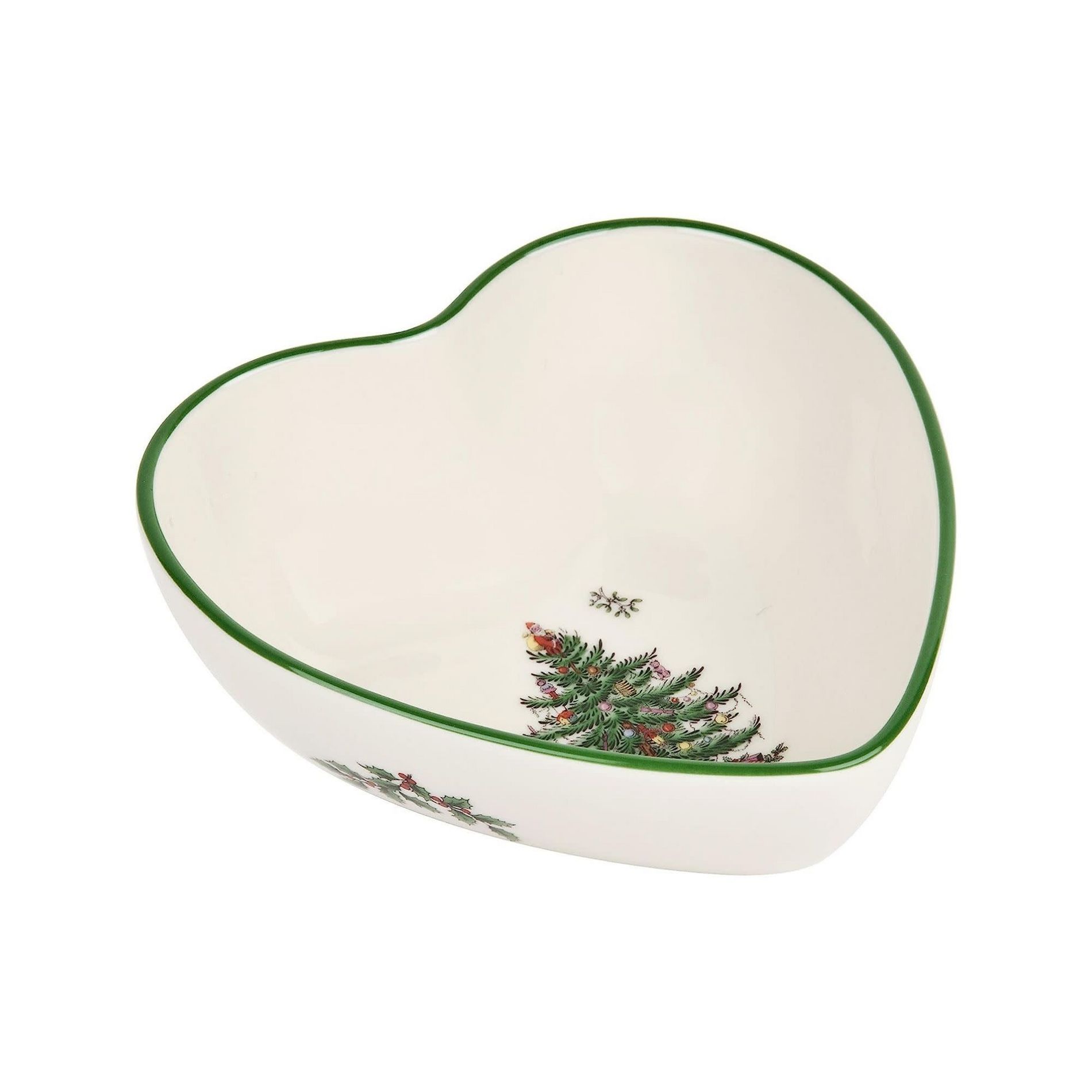 Spode 4.75-Inch Christmas Tree Heart-Shaped Dip Bowl Fine Earthenware