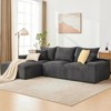 110" Modular L-Shaped Sectional Sofa, Oversized Deep Seat Corduroy Couch with 5 Throw Pillows, Convertible Floor Sofa - 4 of 4