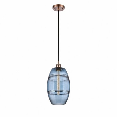 Vaz - 1 Light Cord Hung Mini Pendant In Industrial Style-9.88 Inches Tall and 8 Inches Wide