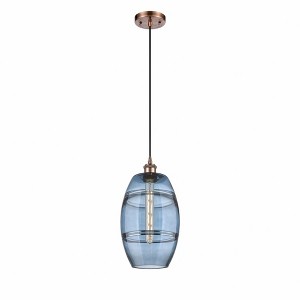 Vaz - 1 Light Cord Hung Mini Pendant In Industrial Style-9.88 Inches Tall and 8 Inches Wide - 1 of 1