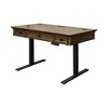 Porter Traditional Wood Electronic Sit/Stand Desk Brown - Martin Furniture: Herringbone Pattern, Gold Undertones, All Purpose Drawer - 2 of 4