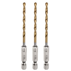 Unique Bargains M35 High Speed Steel Titanium Coated Hex 1/4" Shank Drill Bits - 1 of 4