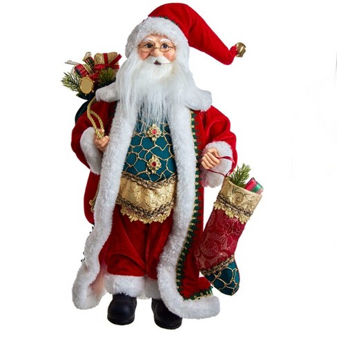 Kurt Adler Kurt Adler 17-inch Kringle Klaus Fancy Santa With Stocking 