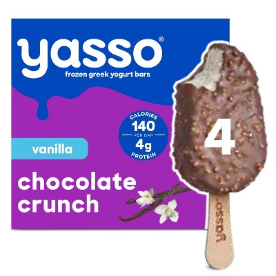 Yasso Frozen Greek Yogurt Indulgent Vanilla Chocolate Crunch - 10.6 fl oz/4ct
