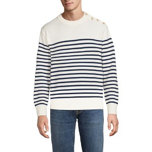 Lands' End Men's Button Up Crewneck Sweater - 1 of 4